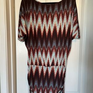 Veronica M min adjustable length silky Chevron Patterned Dress